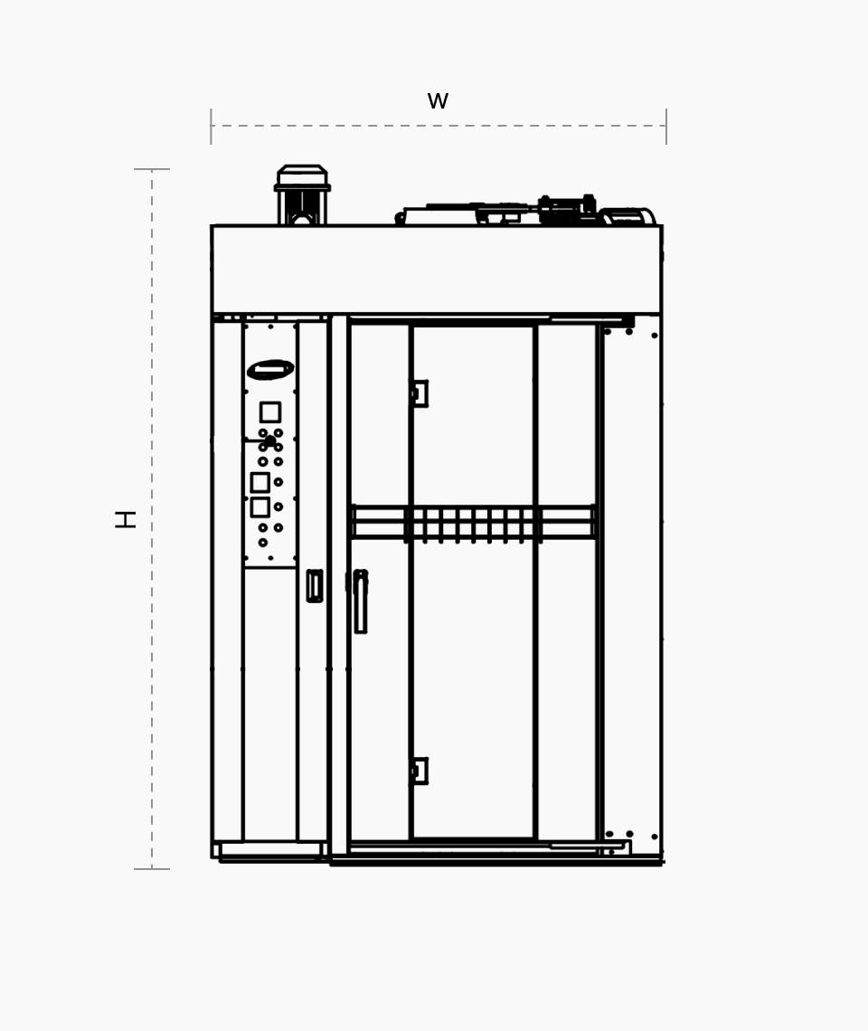 Rotary Rack Oven 36 trays floor plan images